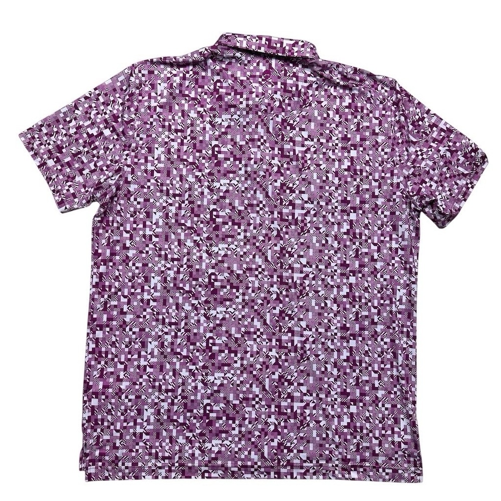 Robert Graham Men's XL Purple Wooderson Geo Print Performance Golf Polo - Picture 5 of 7